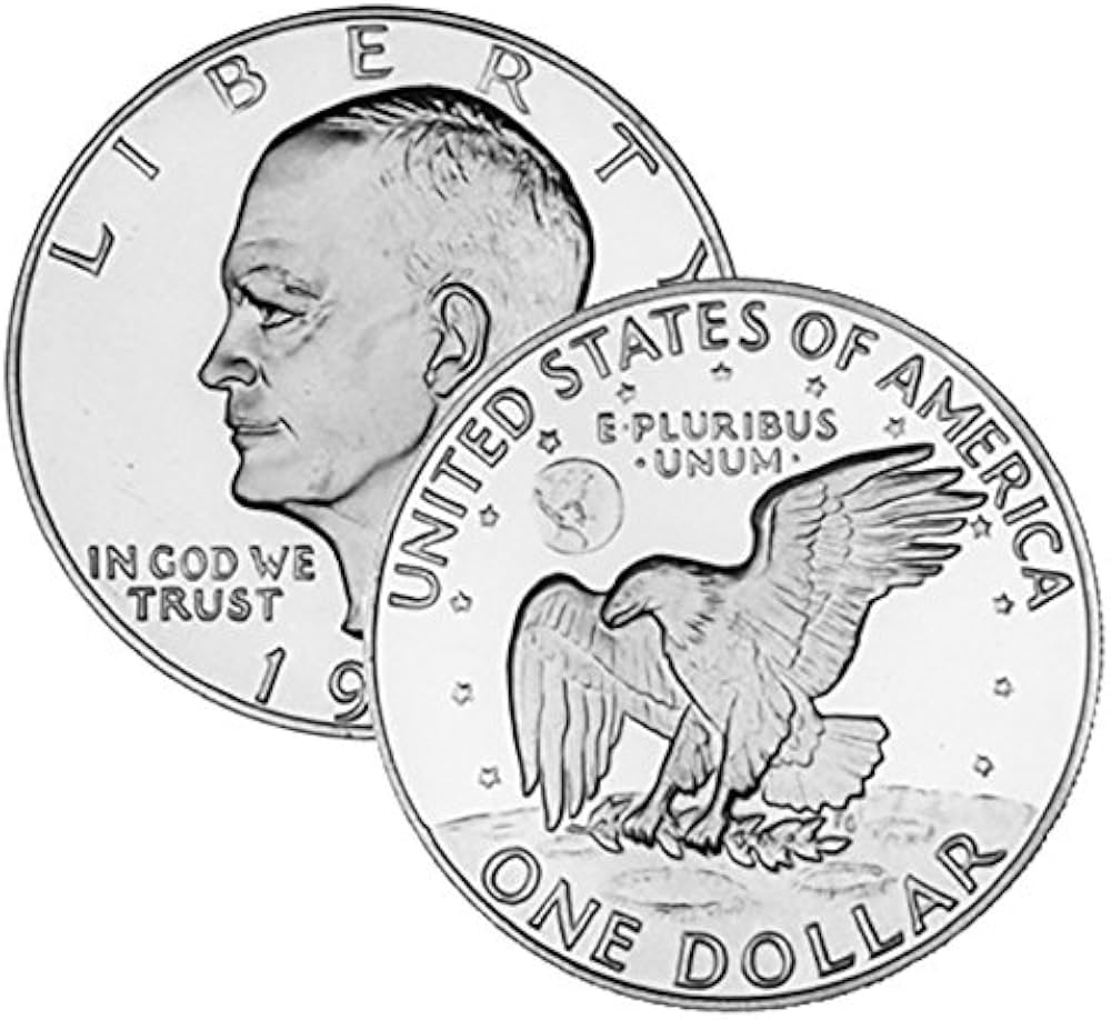 1973 Eisenhower dollar grading strip showing MS60 through MS66 condition comparison